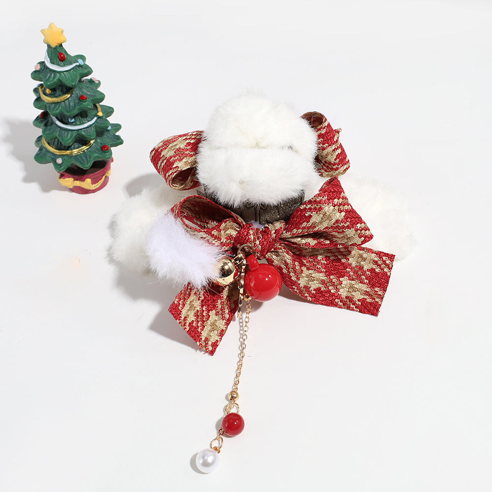 Plaid Velvet Bow Hair Clip - DippedShop Wholesale - #9011