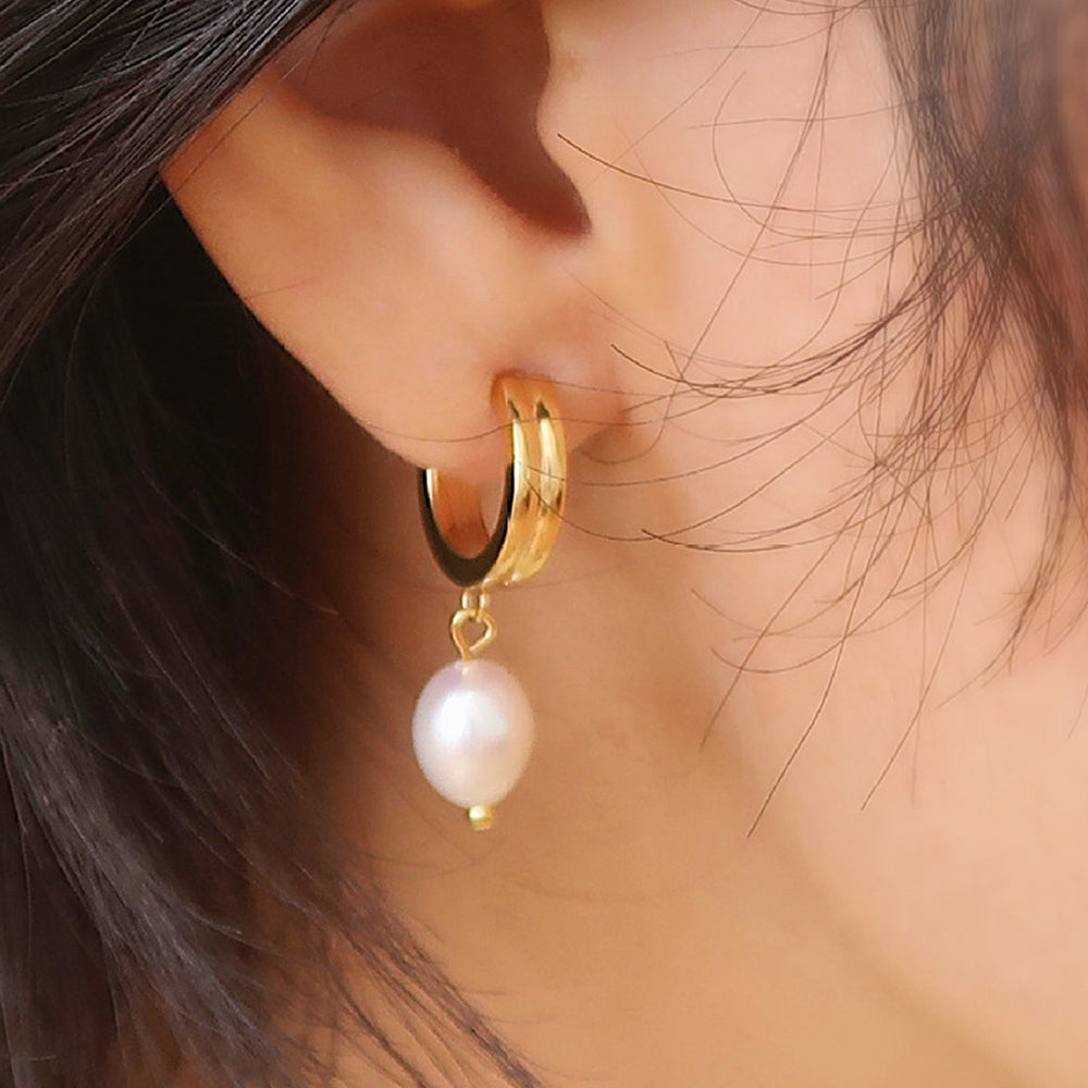 Pearl C-Shaped Stud Earrings - DippedShop Wholesale - #3011