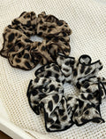 Vintage Leopard Print Ruffled Hair Scrunchies 6W6HSR388