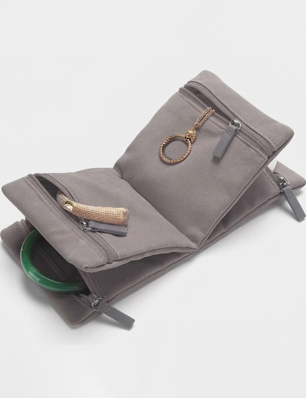 Soft Velet Solid Color Portable Jewelry Orangeizer Bag 6W13HSJ118