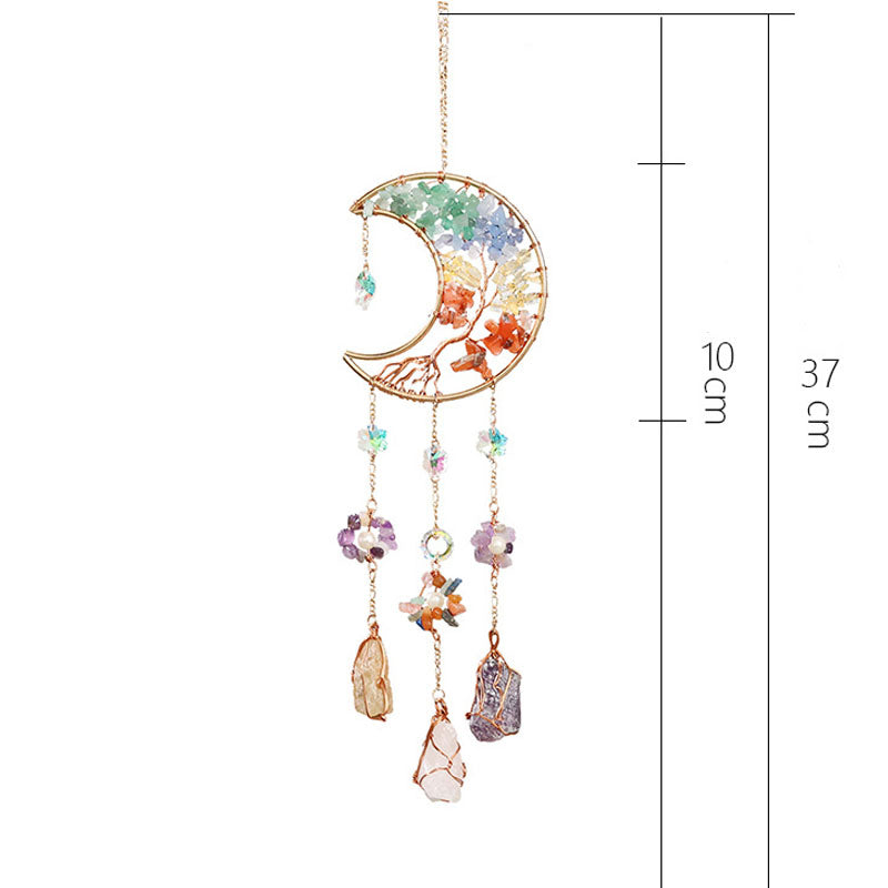 Colorful Stones Moon Dream Catcher Suncatcher MK2CZAS6H7HLS84