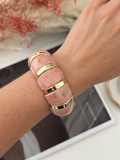 Dopamine Gold Plated Acrylic Wide Bracelets 6W6JBR622