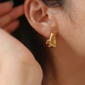 Irregular C-Shaped Stud Earrings - DippedShop Wholesale - #3779