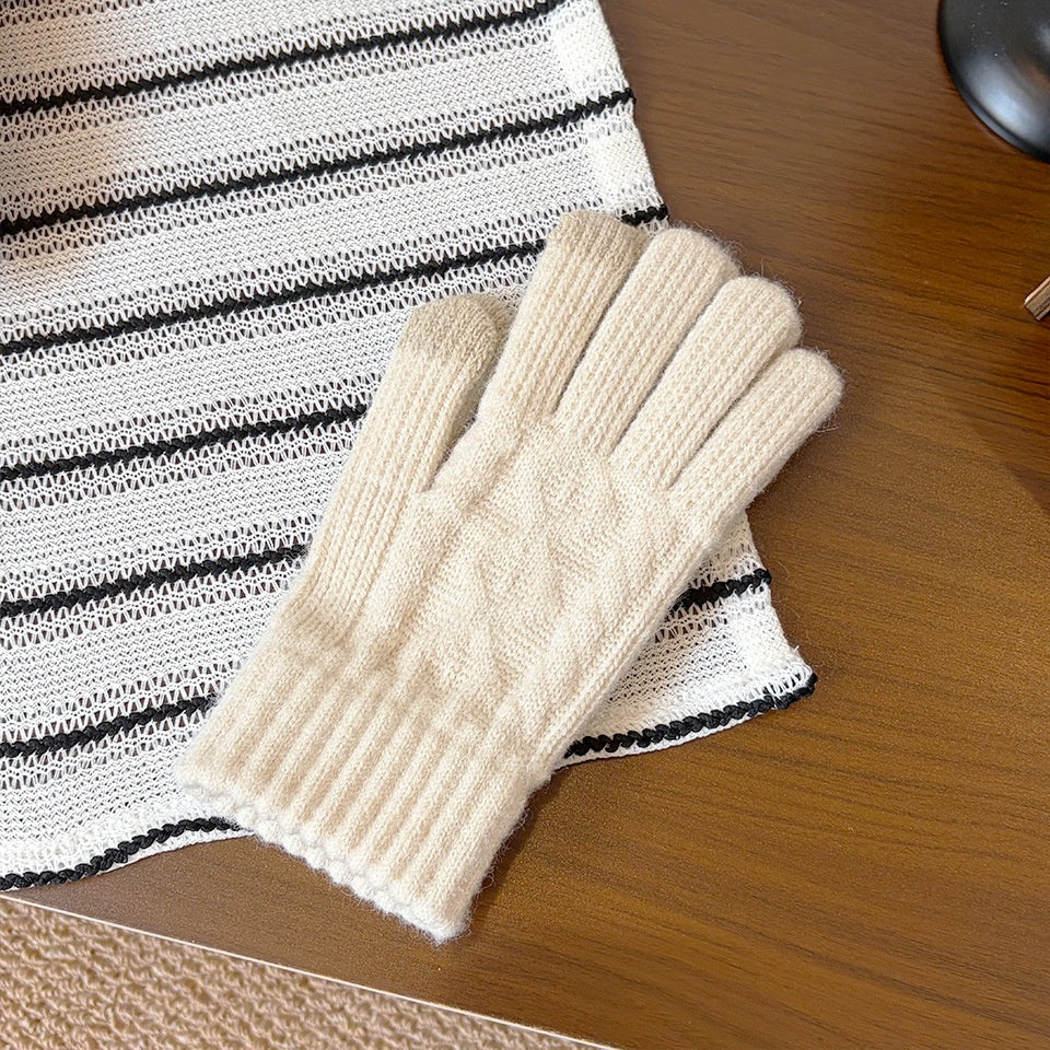 Minimalist Solid Color Touch Screen Warm Gloves 6W6GLO81