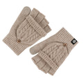 Simple Solid Color Fingerless Convertible Mittens Gloves 6W6GLO77