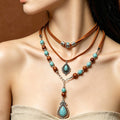 Multi-Layer Wooden Bead Necklace - DippedShop Wholesale - #9875