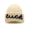 Simple Letter Embroidery Angora Knit Beanie 6W6HAT645