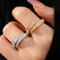 Cubic Zirconia Gold Plated Snake Open Ring 6W6JRG382
