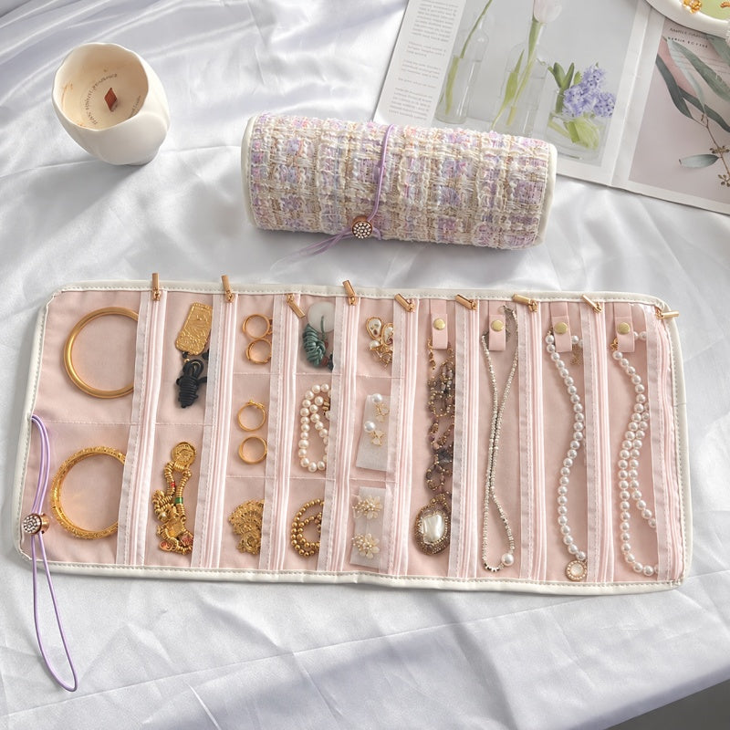 Elegant Roll-Up Large Capacity Jewelry Organizer 6W13HSJ114