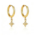 Trendy Cubic Zirconia Teardrop Dangle Hoop Earrings 6W6JER599