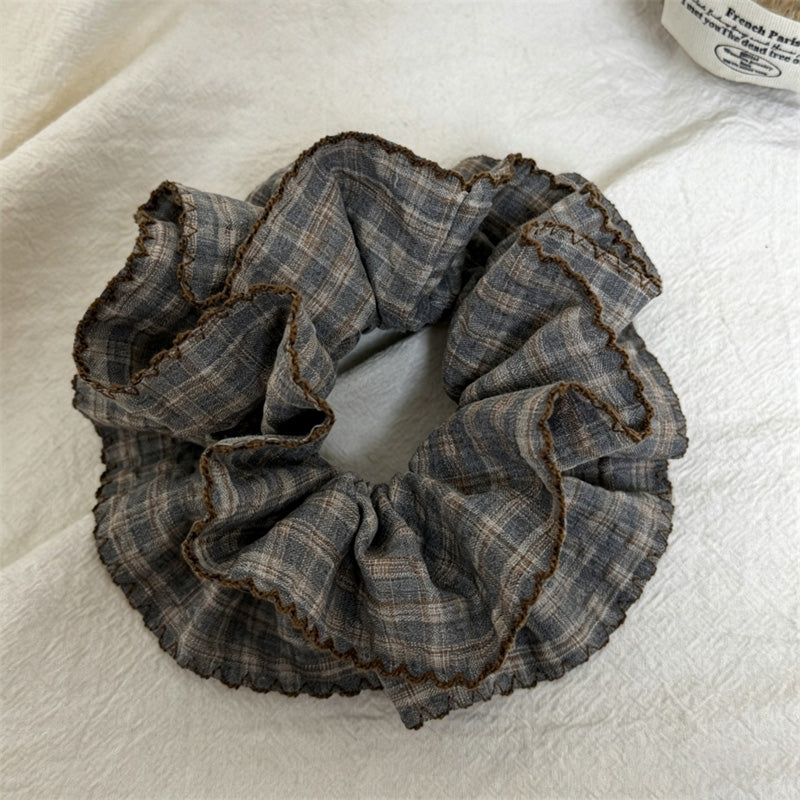 Double Layer Plaid Scrunchies - DippedShop Wholesale - #9843