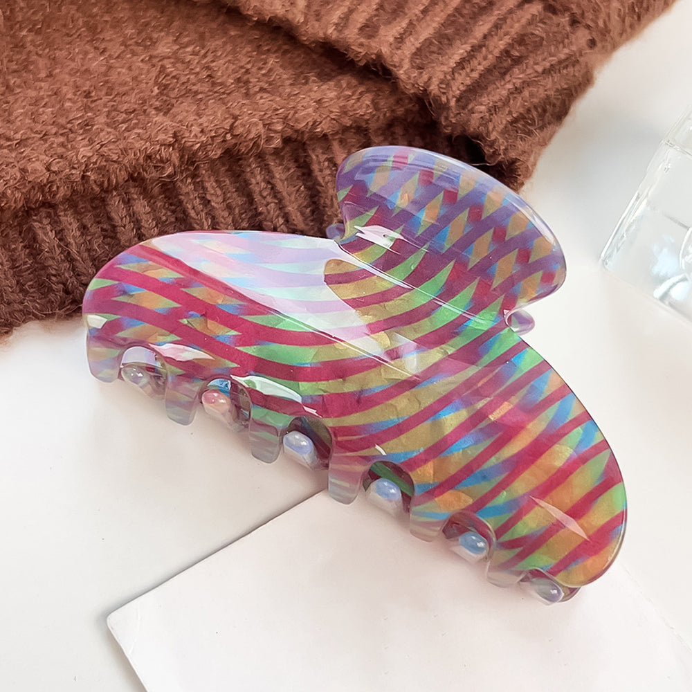 Floral Print Hair Claw - DippedShop Wholesale - #3123