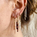 Boho Multi-Color Beaded Tassel Hoop Earrings 6W6JER952