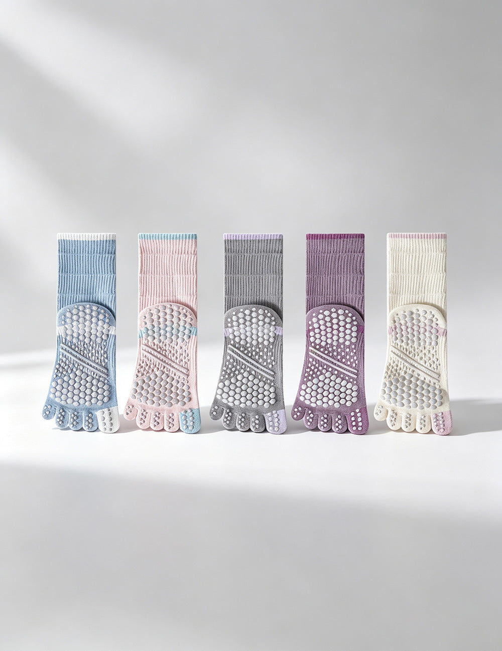 Color Contrast Non-Slip Pilates Yoga Grip Toe Socks 6W8FSO865