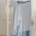 Simple Polka Dots Layered Tie Waist Wrap Scarf 6W1SL49