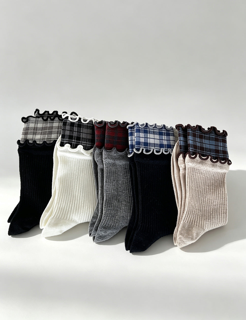 Ruffled Cuff Crew Socks - DippedShop Wholesale - #6451