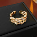 Vintage Gold Plated Cubic Zirconia Open Ring 6W6JRG373