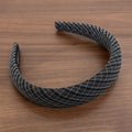 Retro Plaid Color Blaock Padded Fabric Headband 6W6HBD320