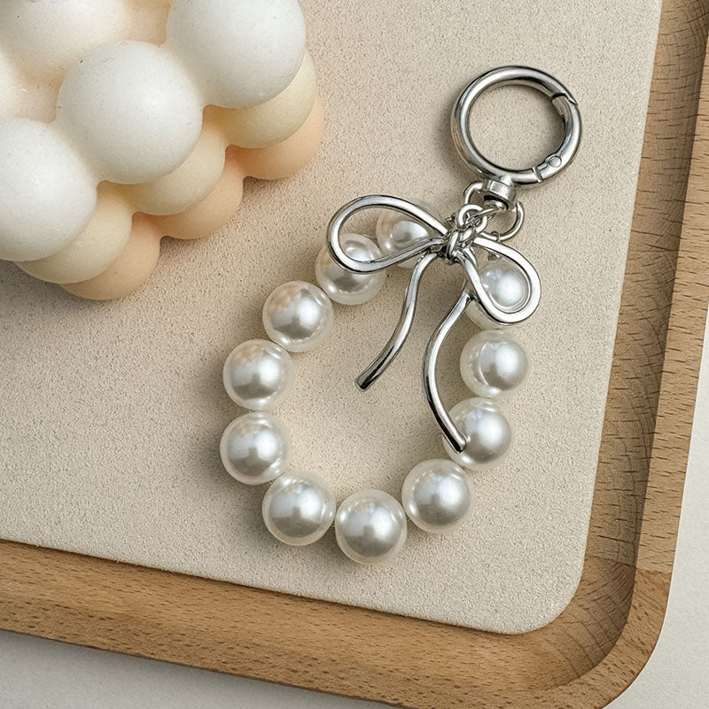 Elegant Bowknot Pendant Bead Chain Bag Charm 6W10BBC414