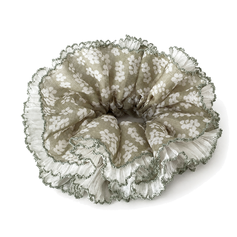 Fresh Floral Print Double Layer Hair Scrunchies 6W6HSR320