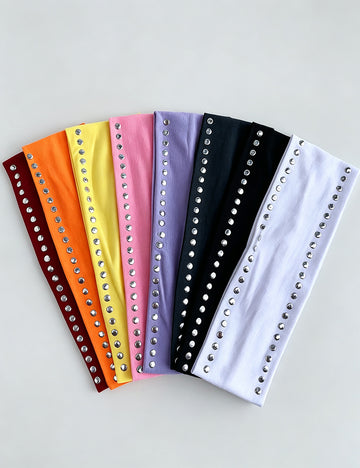 Metal Rivet Wide Headband - DippedShop Wholesale - #2483