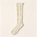 Solid Color Hollow Out Knit Calf Socks 6W8FSO887