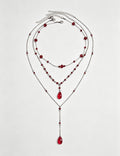 Crystal Teardrop Bead Layered Y-Lariat Necklace 6W6JNC883
