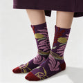 Floral Embossed Crew Socks - DippedShop Wholesale - #8595