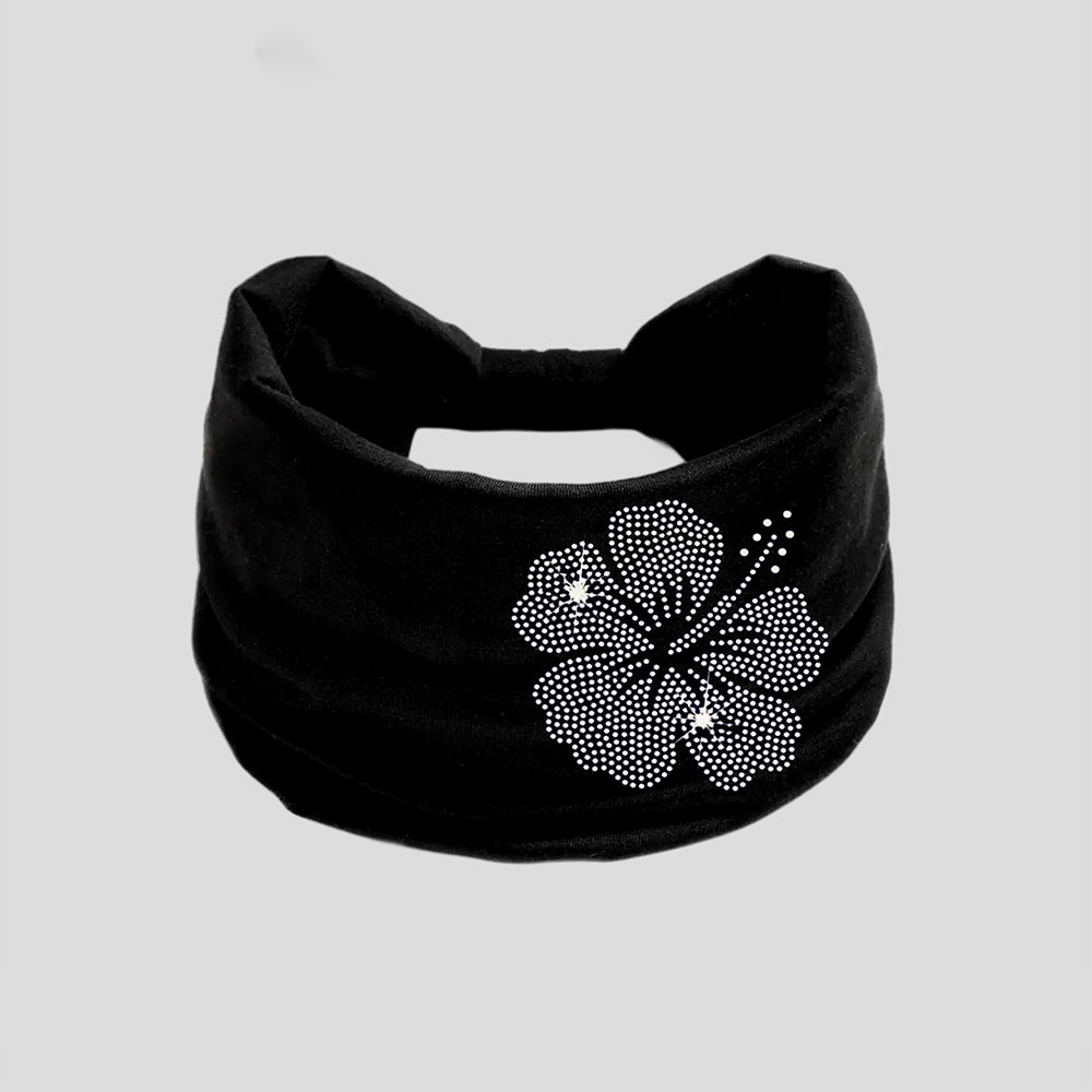 Rhinestone Floral Wide Headband - DippedShop Wholesale - #6659