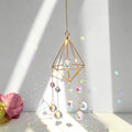 Golden Air Plant Frame Butterfly Crystal Suncatcher 6H7HLS168