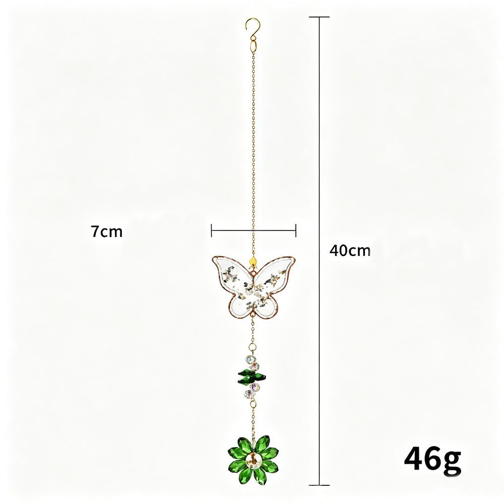 Elegant Crystal Butterfly Flower Pendant Cun Catcher 6H7HLS183