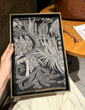 Vintage Tree Leaf Print Square Silk Scarf MK2BLW6W6NSI37