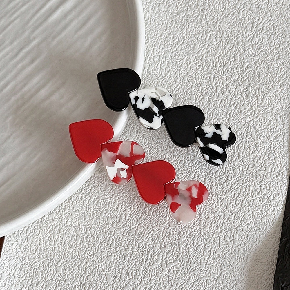 Marble Heart Hair Claw - DippedShop Wholesale - #7827
