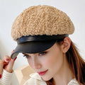 Vintage Faux Lamb Plush Warm Baseball Cap 6W6HAT924