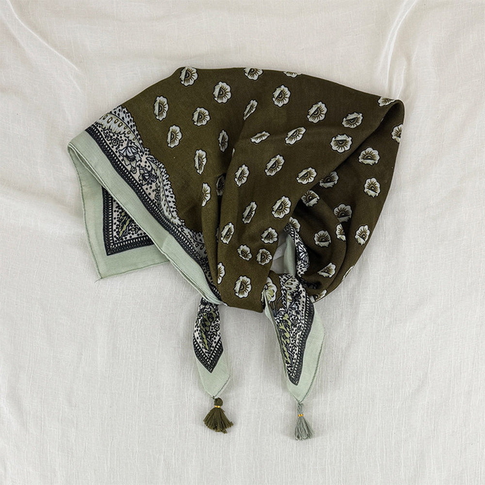 Vintage Flower Print Headscarf Square Scarf 6W6NSC214