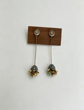 Boho Style Enamel Rhinestone Flower Dangle Earrings 6W6JER746