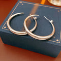 Chunky Gold Plated C-Shaped Hoop Earrings 6W6JER755