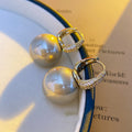 Elegant Pearl Gold Plated Cubic Zirconia Hoop Earrings 6W6JER707