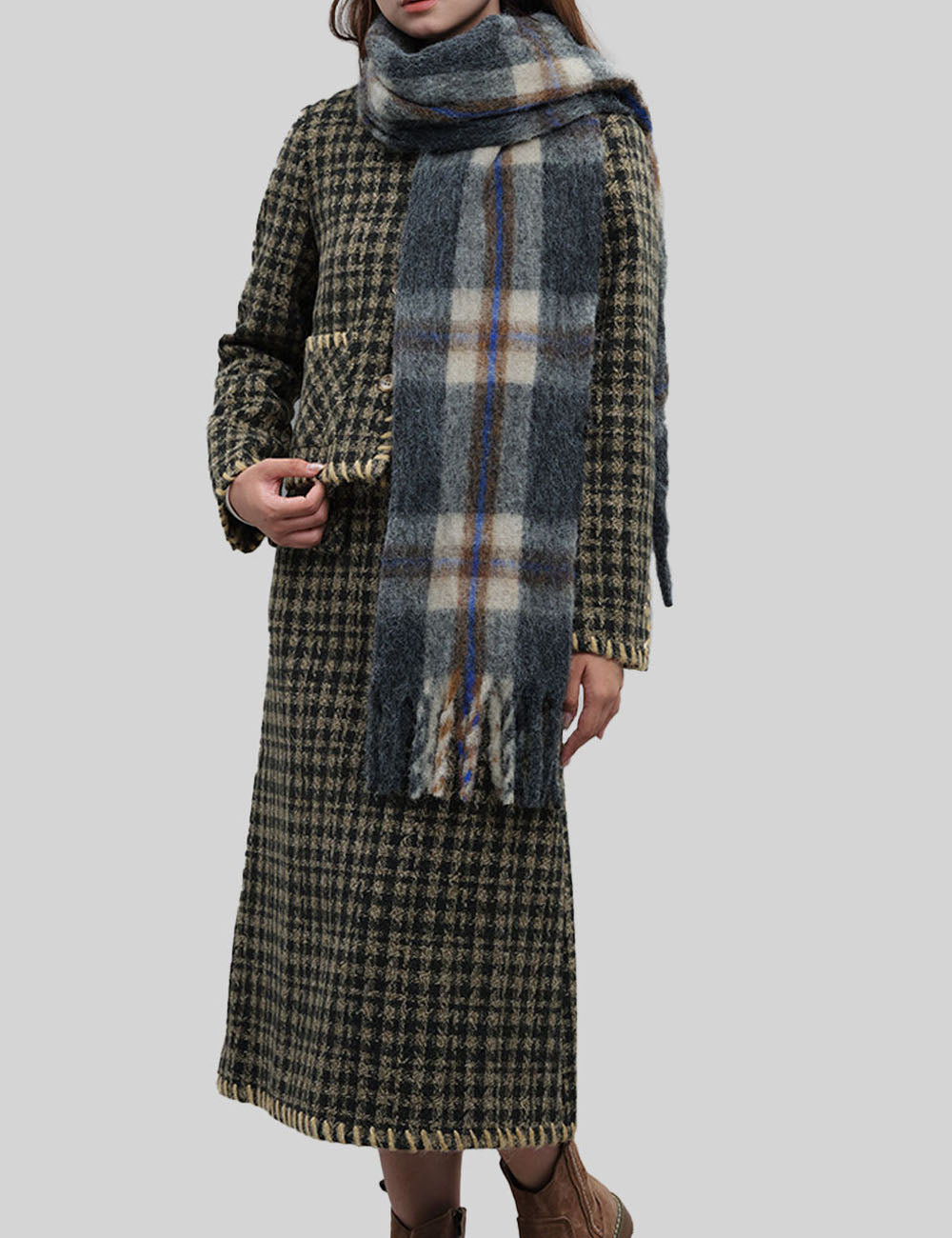 Imitation Cashmere Plaid Scarf - DippedShop Wholesale - #3155