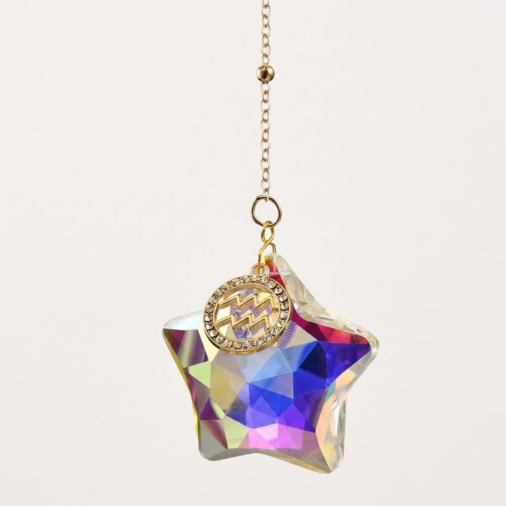 12 Zodiac Signs Crystal Star Hanging Sun Catcher 6H7HLS198