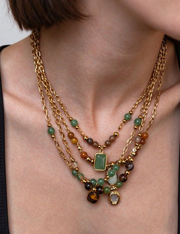 Gemstone Beaded Necklace - DippedShop Wholesale - #4979