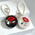 Rhinestone Lip Mirror Keychain - DippedShop Wholesale - #4083