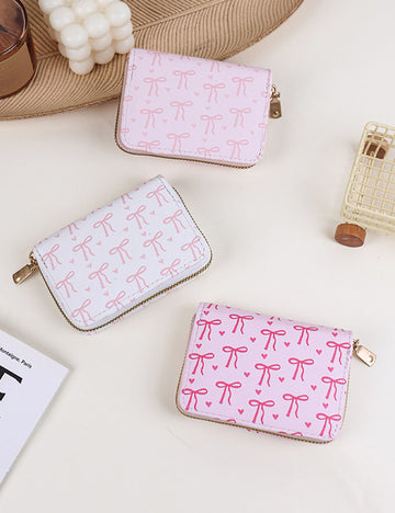 Sweet Mini Bowknot Print Coin Purse Wallet 6S10BWB120