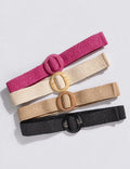 Boho-Style Solid Color Straw Weave Belt 6W6JBT205