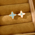 Stylish Rhinestones Lucky Clover Stud Earrings 6W6JER809