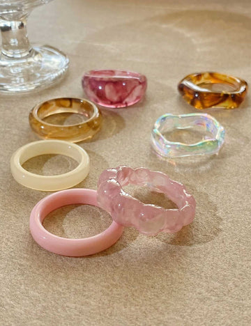 Resin Ring Set - DippedShop Wholesale - #3283