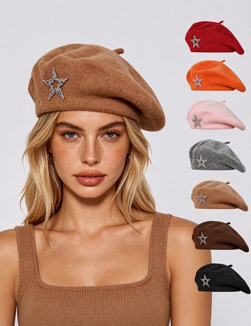 Knit Beret Hat - DippedShop Wholesale - #6659