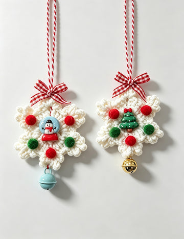 Cute Hand-Crochet Snowflake Hanging Ornament 6H7HBW563