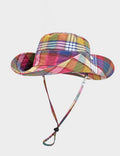 Dopamine Style Colorful Plaid Wide Brim Bucket Hat 6W6HAT601
