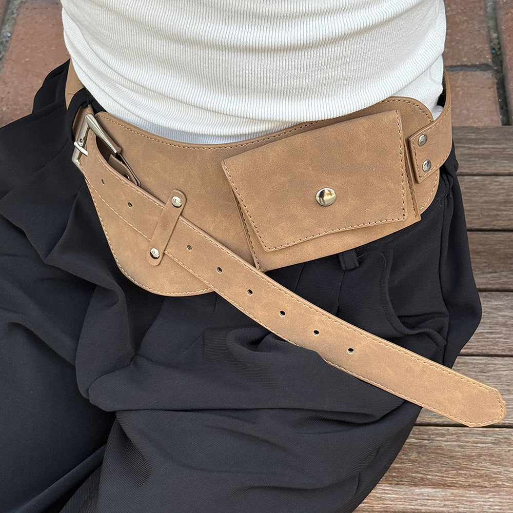 Vintage Faux Suede Wide Adjustable Bag Belt 6W6JBT223